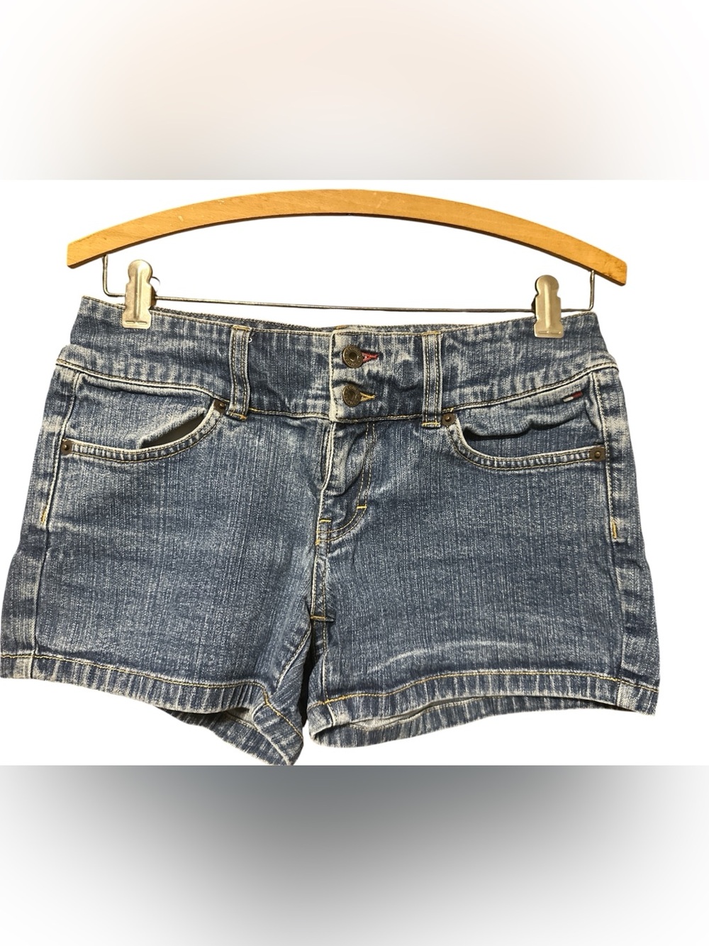 Tommy Hilfiger Distressed Blue Denim Short Shorts SZ 5